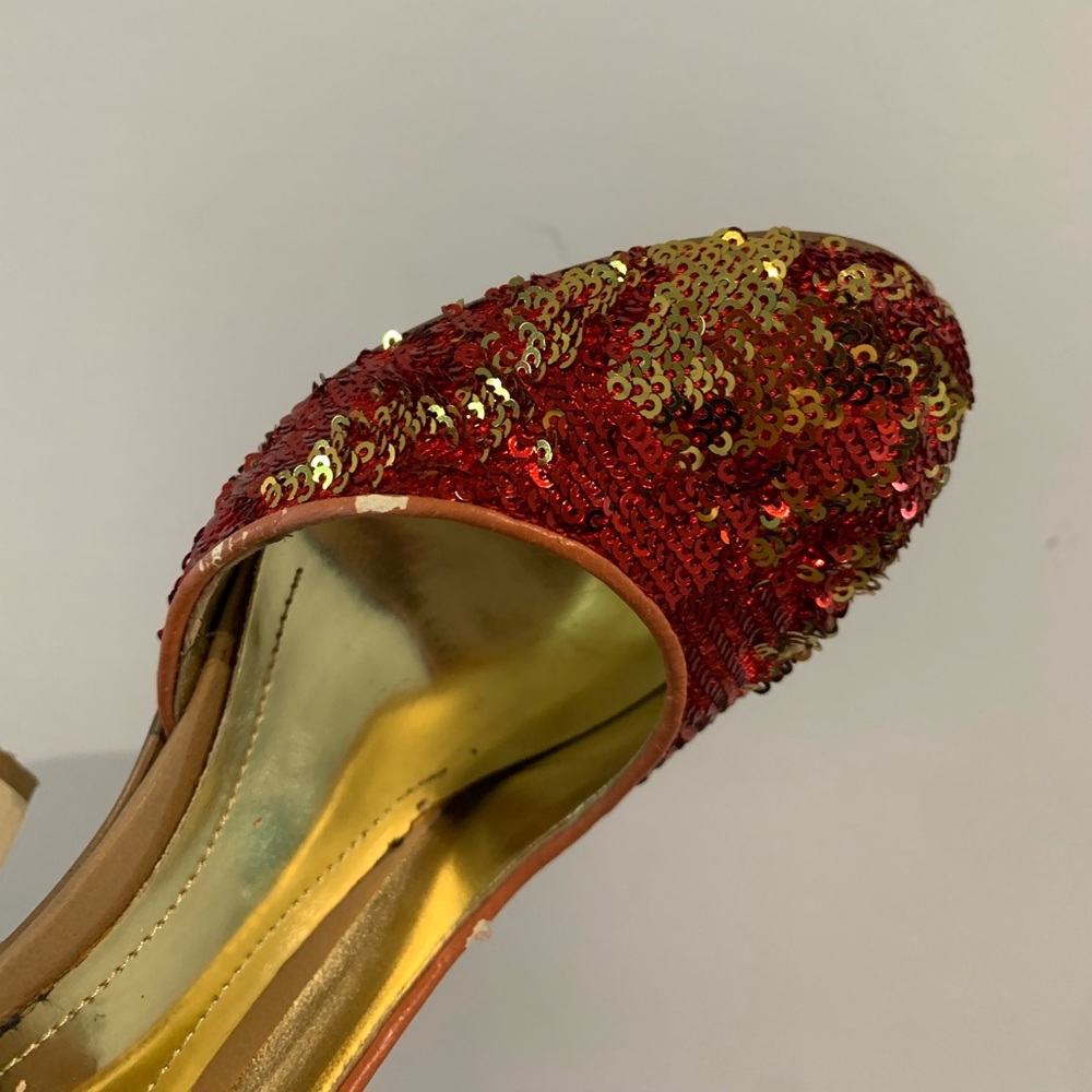 Nine West Red Sequin High Heel Pumps – Sparkly Party Heels – Size 5.5 - Picture 12 of 13